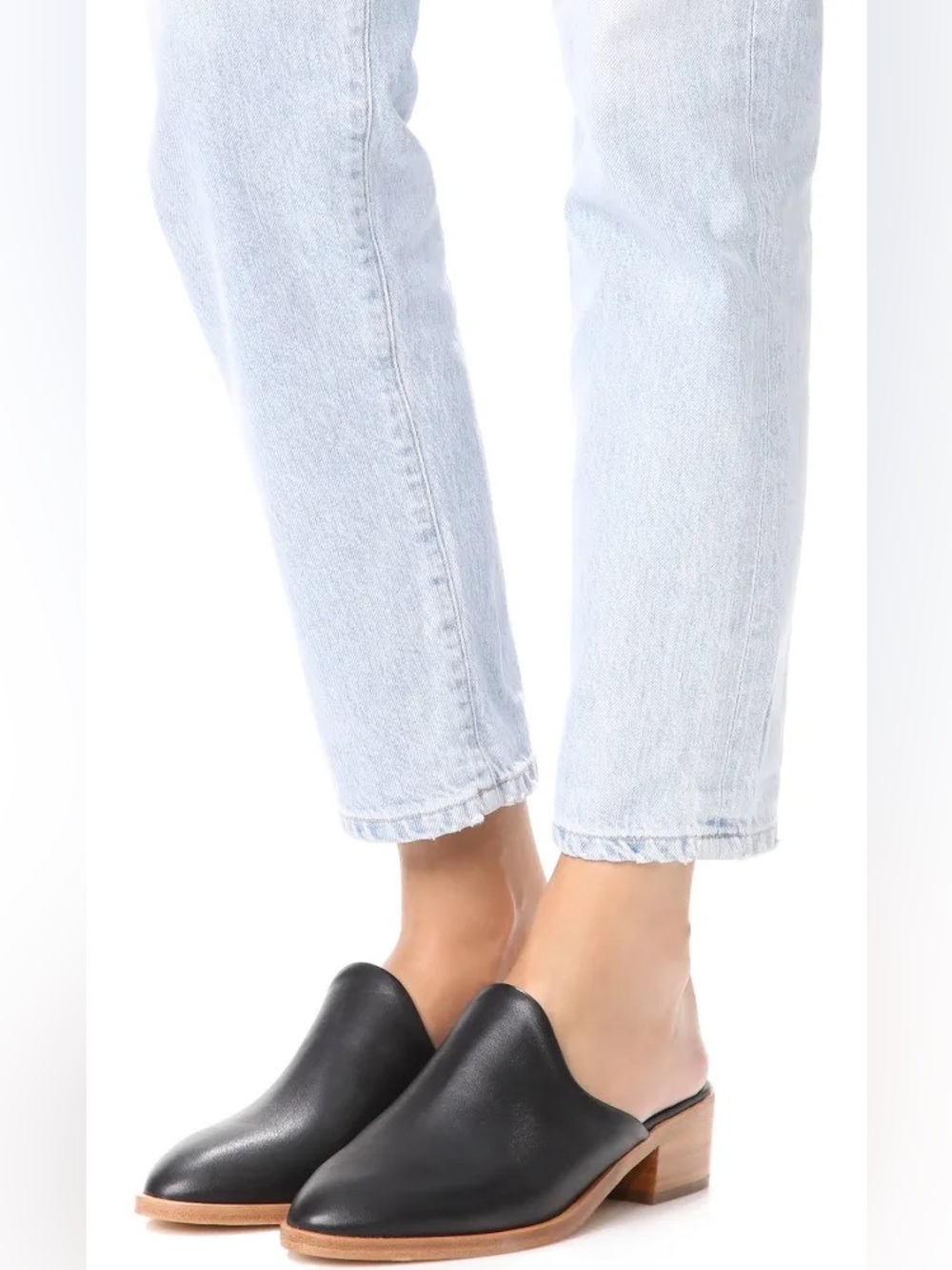 SOLUDOS VENETIAN MULES IN BLACK LEATHER SIZE 9.5 INSANE QUALITY